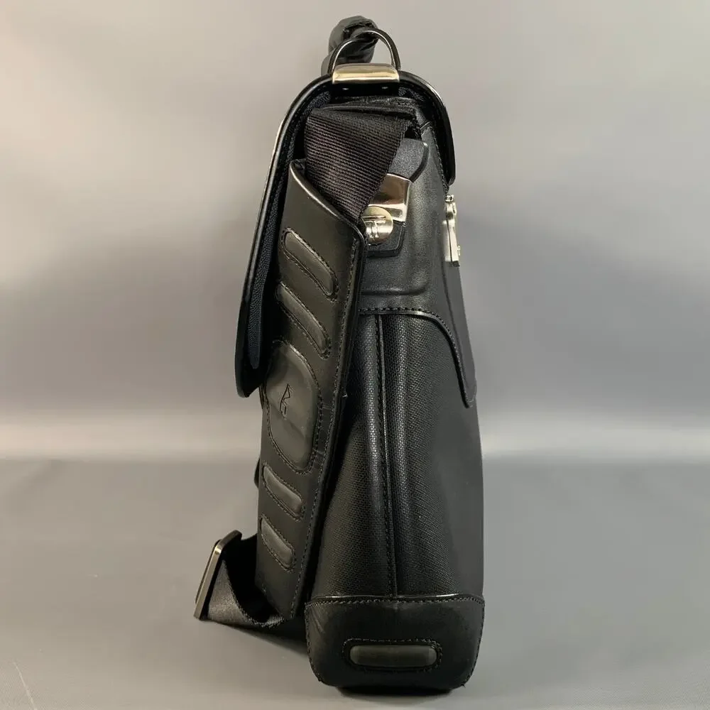 TUMI Black Mixed Fabrics Leather Briefcase